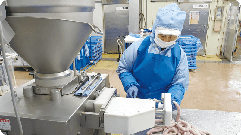 ソーセージ製造スタッフの仕事